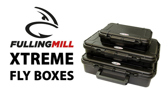 Fulling Mill XTREME fly box set with three dark-green hinged cases