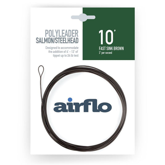 Fast sink fly fishing polyleader line, dark brown spool, 10 ft