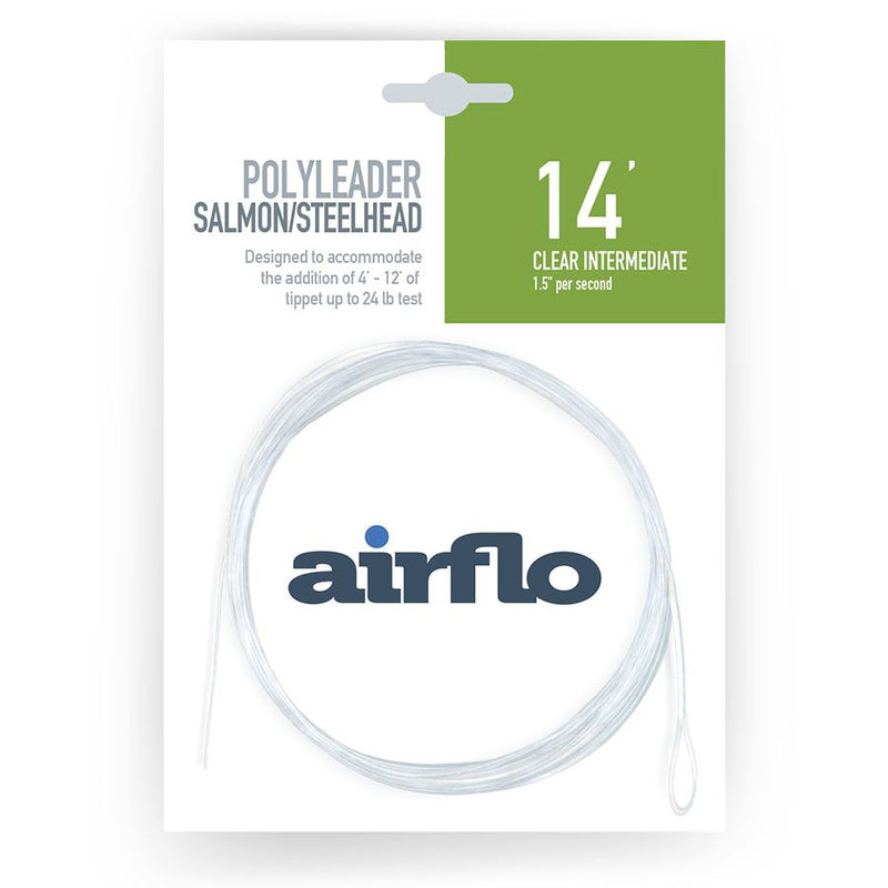 Load image into Gallery viewer, Airflo polyleader line, clear intermediate 14ft, light blue with loop end

