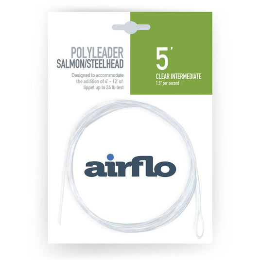 Fishing polyleader line (5 ft) in clear intermediate, coiled with loop end