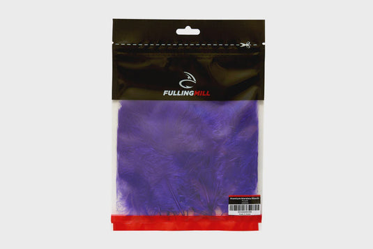 Purple marabou feathers in retail bag