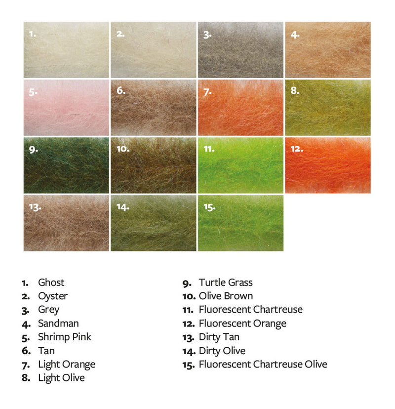 Load image into Gallery viewer, Fly tying brush material swatch card with multiple color samples
