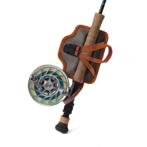 Fishpond Quikshot 2.0 rod holder with orange padded sleeve and adjustable strap