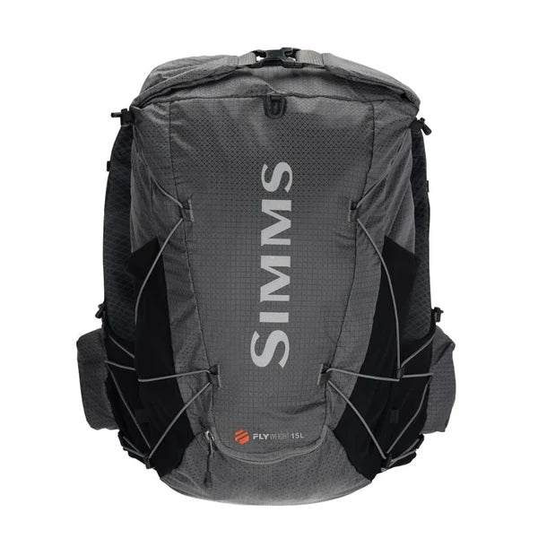 Load image into Gallery viewer, Vest pack back with SIMMS logo and adjustable shoulder straps, dark gray
