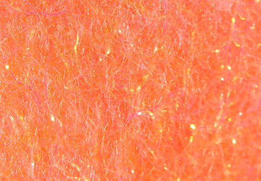 Laser Dub fly-tying dubbing, orange with sparkly reflective strands
