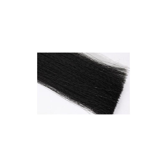 Black hair extension weft with straight, smooth strands