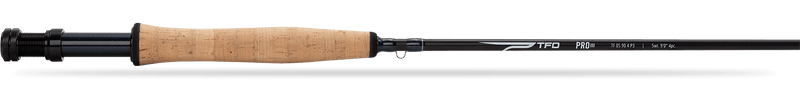 Load image into Gallery viewer, Fishing rod with cork handle and dark graphite blank, close-up view.
