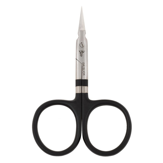 Scissors with black loop handles and pointed metal tungsten carbide blades