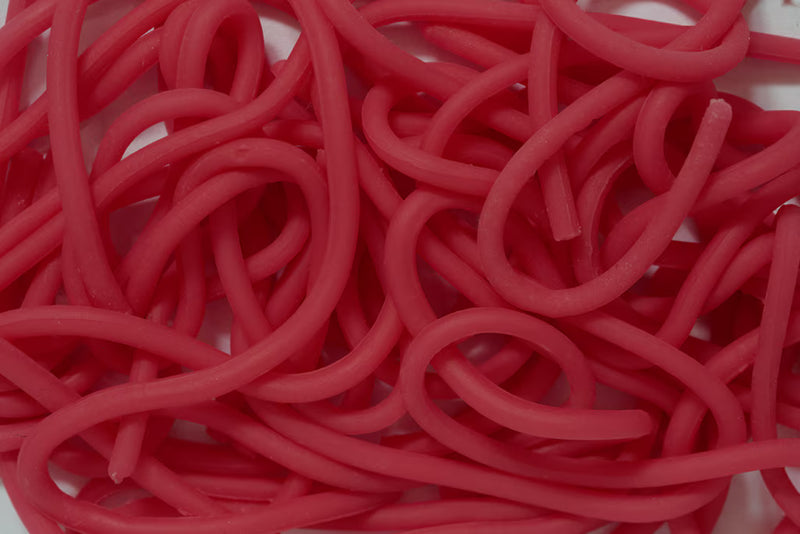 Load image into Gallery viewer, Close-up of red Squirmy fly-tying strands
