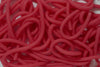 Close-up of red Squirmy fly-tying strands
