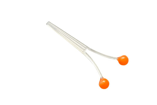 Shrimp eyes set with two clear stems and orange tips