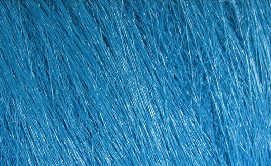 Kingfisher blue craft fur strands for fly tying, dense long pile