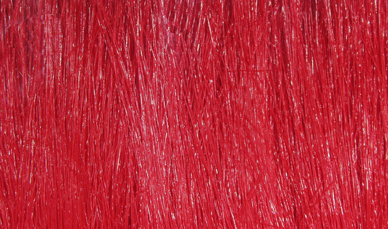 Load image into Gallery viewer, Red craft fur strands for fly tying, dense long pile
